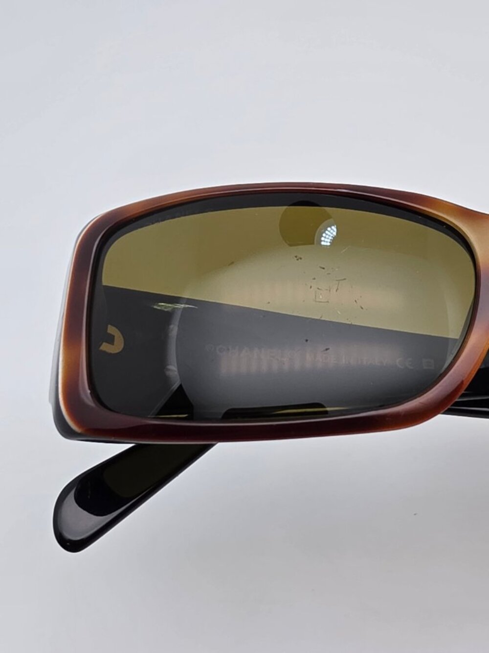 Chanel 5078 c 818/73 Tortoise Black Frame Green Lens Rectangular Sunglasses 54mm - Picture 15 of 16